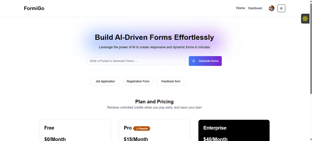 Formigo -AI SaaS Form Builder